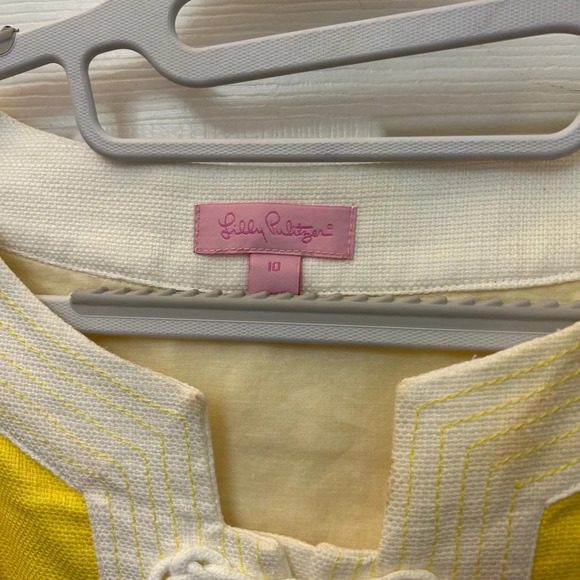 Lilly Pulitzer Yellow Nautical Knot Shift Dress Size 10 Women's EUC - Picture 3 of 4